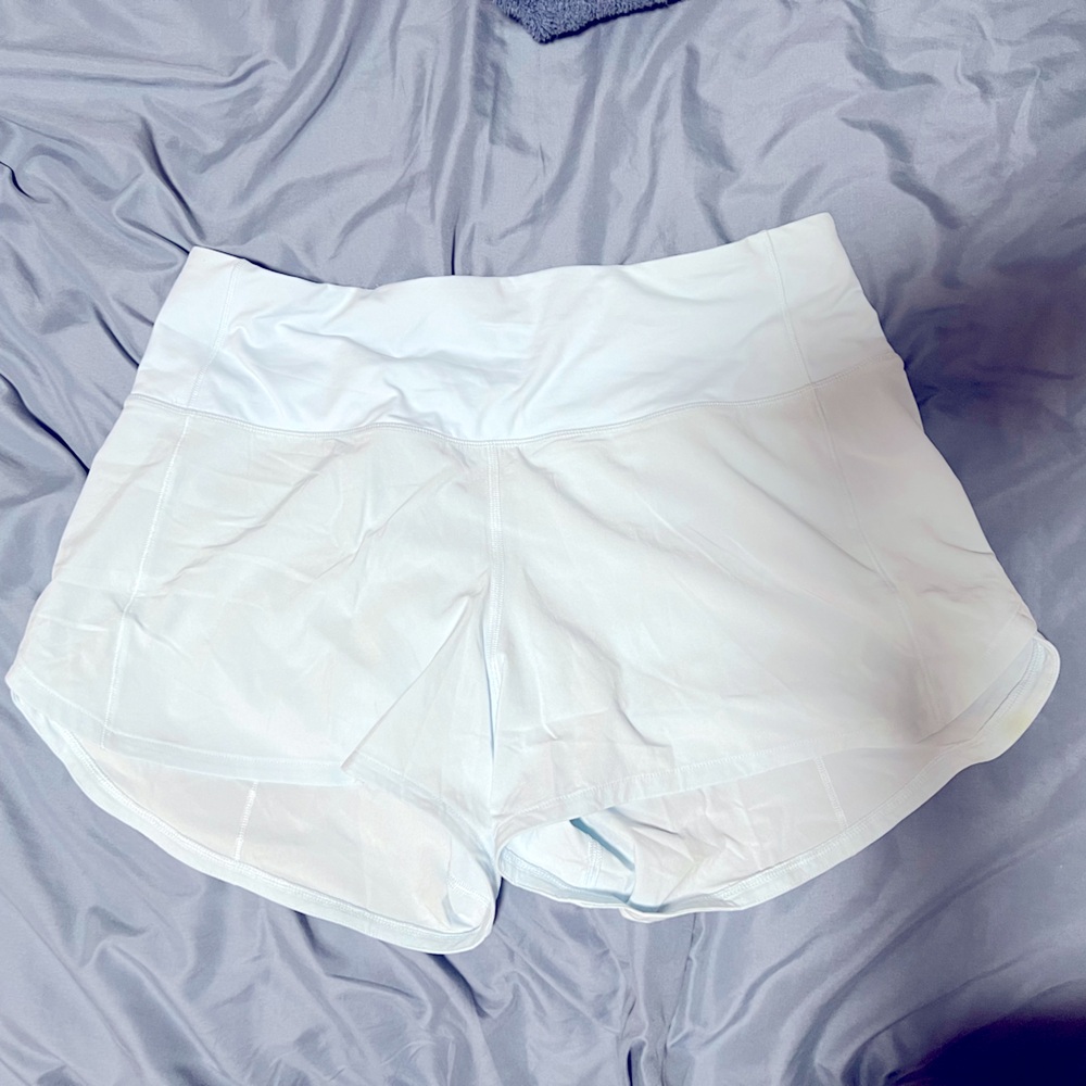 Light blue lululemon speed up shorts